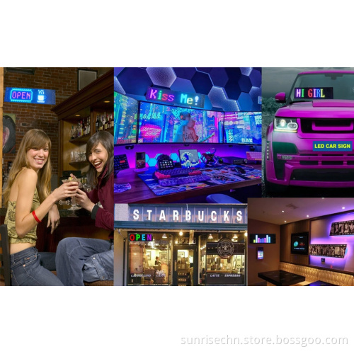 APP-Controlled Flexible LED Scroll Sign Display for Car Windows and Shop Use: Animation LED Matrix Panels